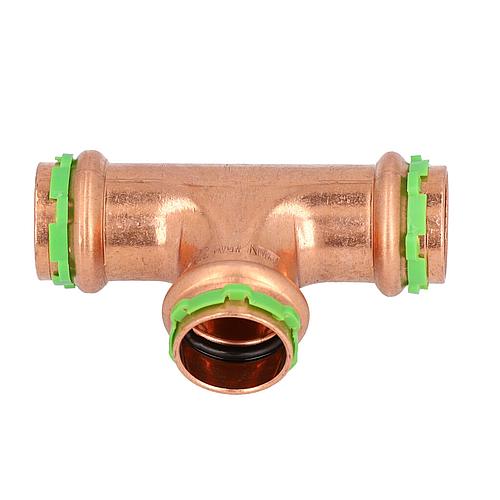 Copper press fitting, V-profile T piece 22 x 22 x 22 P5130