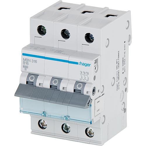 Circuit breaker hager, 6kA kA, design with screw mounting, 3-pin