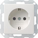 Earthed socket GIRA System 55 Pure white glossy, 1 unit glossy