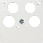 Central plate 4-part Fuba ECG Astro GIRA Polished pure white, 1 piece