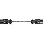 Connecting cable Wieland GST18i3 1.0m, black, H05VV-F 3G1.5mm¦ 3-pole, plug - socket