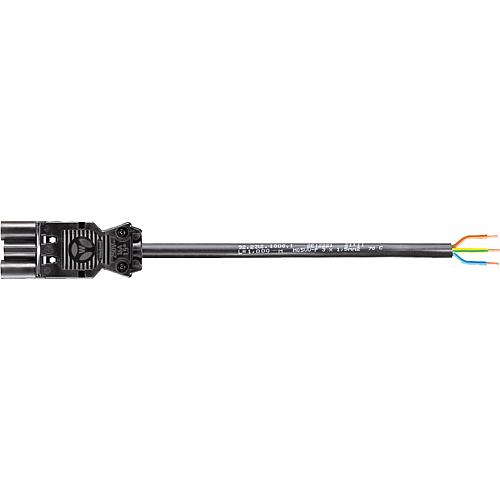 Connecting cable Wieland GST18i3 1.0m, black, H05VV-F 3G1.5mm¦ 3-pole socket - free end