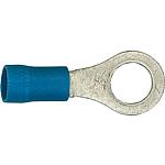 Cable lug in a ring shape, blue insulated