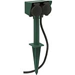 2-way garden socket, with ground stake