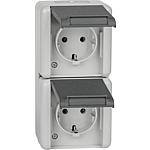 Surface-mounted 2-way socket, vertical