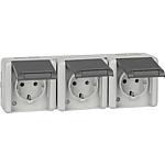 Surface-mounted 3-way socket, horizontal