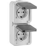 Surface-mounted 2-way socket, vertical