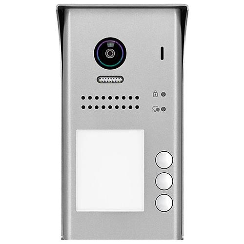 Video-Interphone de porte VT200 en saille 3x boutons de sonnette inox, lxhxp: 90x176x26mm