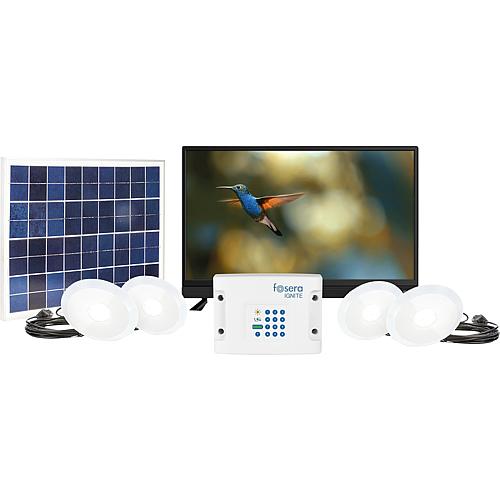 Energiespeicher IGNITE Solar TV Set, mit 4 Lampen und 24 Zoll TV Standard 1