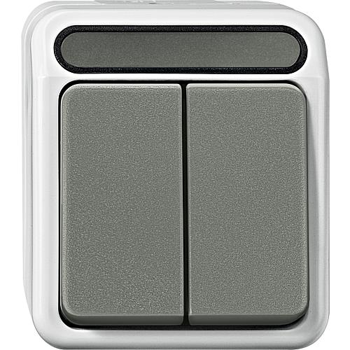 Surface-mounted rocker switch Aquastar Merten IP44, series, light grey 1 piece