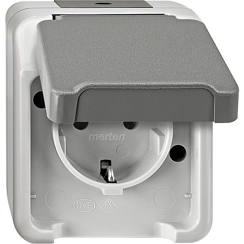 Wet room socket 1-gang with child protection, AquaStar Standard 1