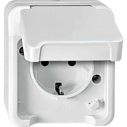 Wet room socket 1-gang with child protection, AquaStar Standard 2