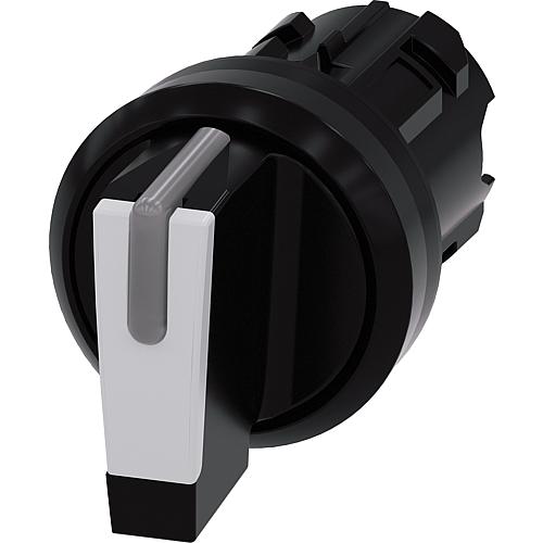 Knob switch, illuminated 22mm round, black, white 3SU1002-2BL60-0AA0