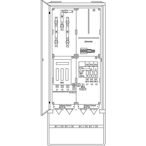 Connection cabinet type: A 250-A-VB, 173kVA, Vattenfall Berlin Standard 1