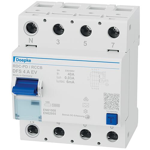RCD DFS 4 - Type A, instantaneous, N Left, for electromobility Standard 1