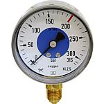 Rohrfeder-Manometer, Schweißtechnik, ø 63 mm, DN 8 (1/4") radial, Aufschrift „oxygen“