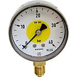 Bourdon tube pressure gauge, welding technology, ø 63 mm, DN 8 (1/4“) radial, inscription “acetylene”