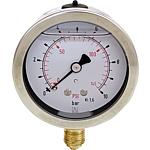 Glycerine Bourdon tube pressure gauge ø 63 mm, DN 8 (1/4“) radial