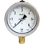 Bourdon tube pressure gauge ø 100 mm, DN15 (1/2") radial