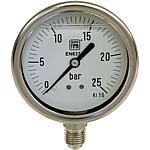 Glycerine Bourdon tube pressure gauge ø 63 mm, DN 8 (1/4“) radial, in a chemistry design