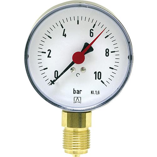 Rohrfeder-Manometer ø 80 mm, DN 15 (1/2") radial Standard 1