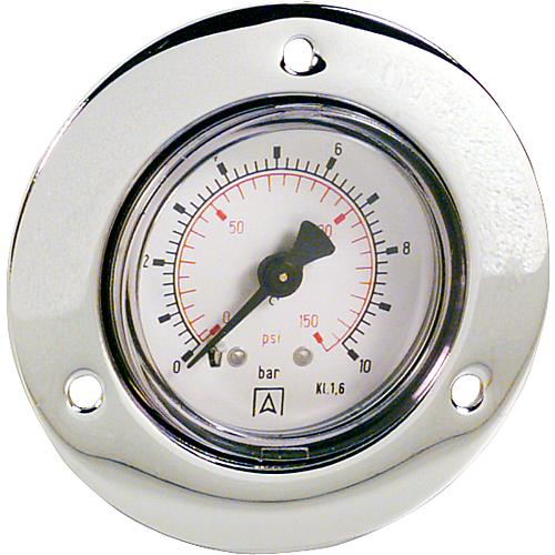 Rohrfeder-Manometer ø 40 mm, DN 6 (1/8") axial, mit Einbaurand Standard 1