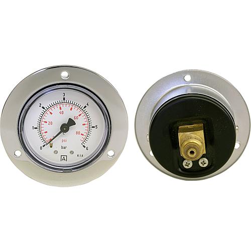 Bourdon tube pressure gauge ø 50 mm, DN 8 (1/4") axial, with installation edge Standard 1