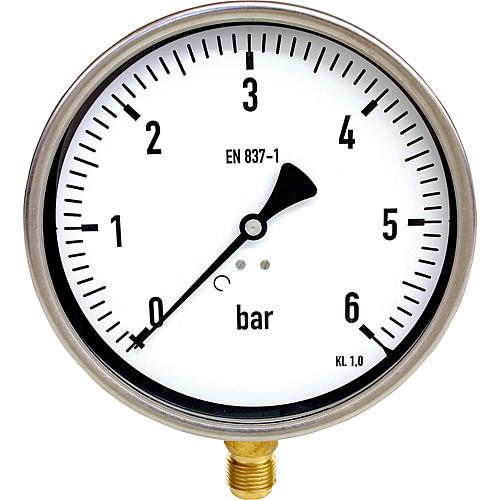 Rohrfeder-Manometer ø 160 mm, DN15 (1/2") radial Standard 1