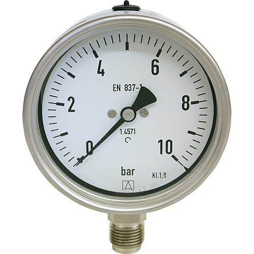 Rohrfeder-Manometer in Chemie-Ausführung ø 100 mm, DN 15 (1/2") radial Standard 1