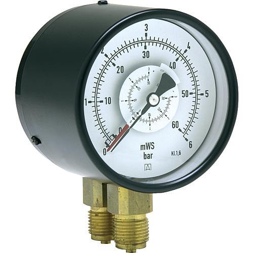 Differential pressure gauge ø 100 mm, 2x DN 15 (1/2") radial Standard 1