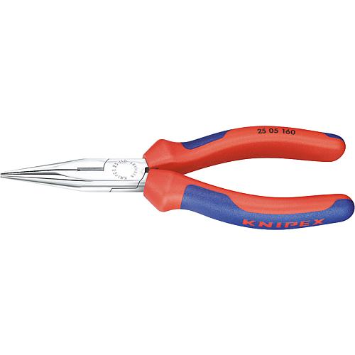 Needle nose pliers with cutting edge, dual-component handles, head chrome-plated Standard 1