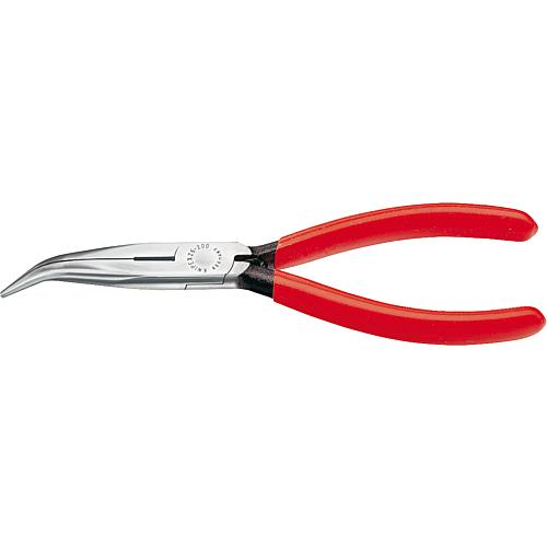 Needle nose pliers with cutting edge, polished With plastic coating 40¦ jaws, length 200mm