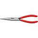 Needle nose pliers with cutting edge, polished With plastic coating straight jaws, length 200mm