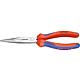 Needle nose pliers with cutting edge, polished with two-colour multi-components Handles, straight jaws, length 200mm