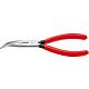 Needle nose pliers with cutting edge, polished With plastic coating 40¦ jaws, length 200mm