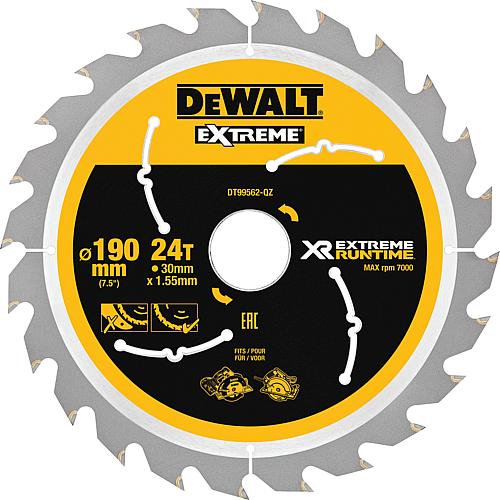 Circular saw blade Dewalt, XR Extreme Runtime, ø 190 x 30 mm Standard 1