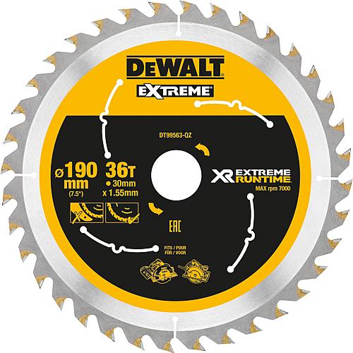 Circular saw blade Dewalt, DT99563 XR Extreme Runtime 36Z 190/30mm for handheld circular saw