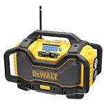 DeWalt battery-operated building site radio DCR027, incl. power supply unit and battery - charge function