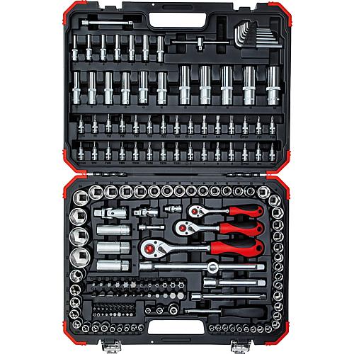 Socket wrench set 1/4” + 3/8” + 1/2”, 172 pieces Standard 1