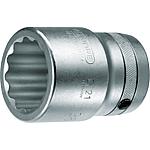 Socket wrench insert 1", double-hex, metric, short