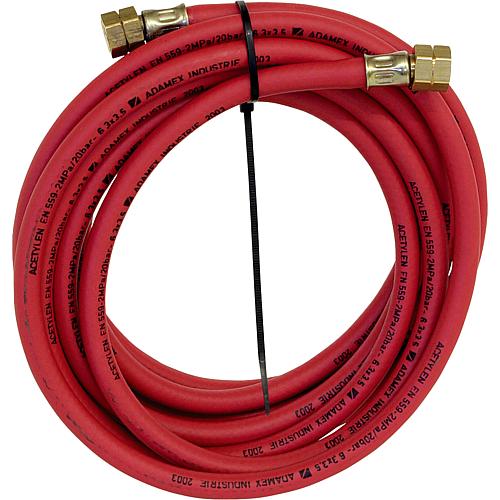 Acetylene hose, 5.0 m length, connection G 3/8"L x G 3/8"L 6,0 x 3,5 mm;