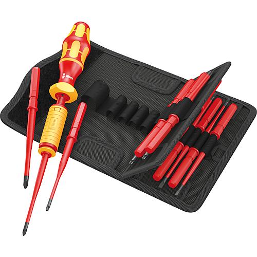 Wera screwdriver set electronics Kraftform compact slotted, Phillips, Pozidriv, PlusMinus/Pozidriv, Torx®, with torque, 15 pieces Standard 1
