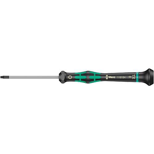 TORX® screwdriver with holding function WERA Electrician’s series Micro, round blade, Black Point tip Standard 1