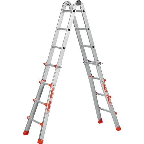 Telescopic rung ladder with 3-point safety joint, one-piece Standard 1