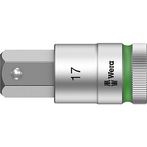 Socket wrench inserts Wera 8740 C HF Bit socket with 1/2" drive, metric, short, with holding function, SW 17.0 x 60 mm