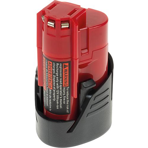 Replaceable battery suitable for Milwaukee, Li-ion, 12 V, 2.5 Ah Standard 1