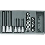 Screwdriver insert set 1/2”, in 1/3 module, 15-piece