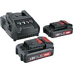 Battery set, 18 V, 2 x 2.5 Ah Li-Ion batteries + 1 x charger