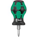 Tournevis pour vis à fente (Phillips)-Stubby WERA Kraftform Plus-série 300, lame ronde 25 mm