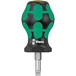 Stubby slotted screwdriver WERA Kraftform Plus series 300, round blade, 24.5 mm